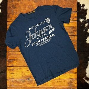 Johnson Motors Classic Label vintage slub moto tee. NWT